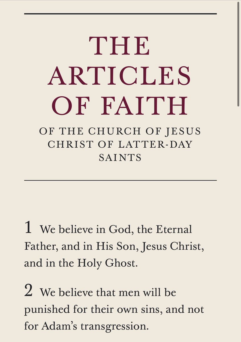 erickmeza10's tweet photo. For those wondering what members of The Church of Jesus Christ of Latter-day Saints (“Mormons”) believe, here it is. Laid out in 13 simple “Articles of Faith” https://t.co/lFyRG14nKR