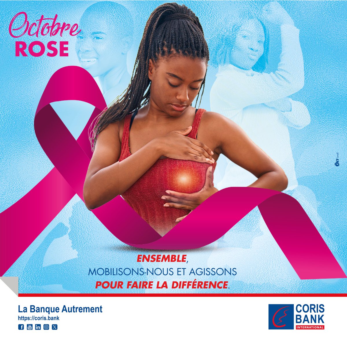 corisbankml's tweet photo. 𝐎𝐜𝐭𝐨𝐛𝐫𝐞 𝐑𝐨𝐬𝐞 
Un mois pour rappeler que le cancer du sein nous concerne tous. Ensemble, faisons de ce mois un symbole d’espoir et de sensibilisation pour vaincre le cancer du sein. 
#CBI_Mali #LaBanqueAutrement #TousEnsemble #OctobreRose https://t.co/3a7M5bCXF6