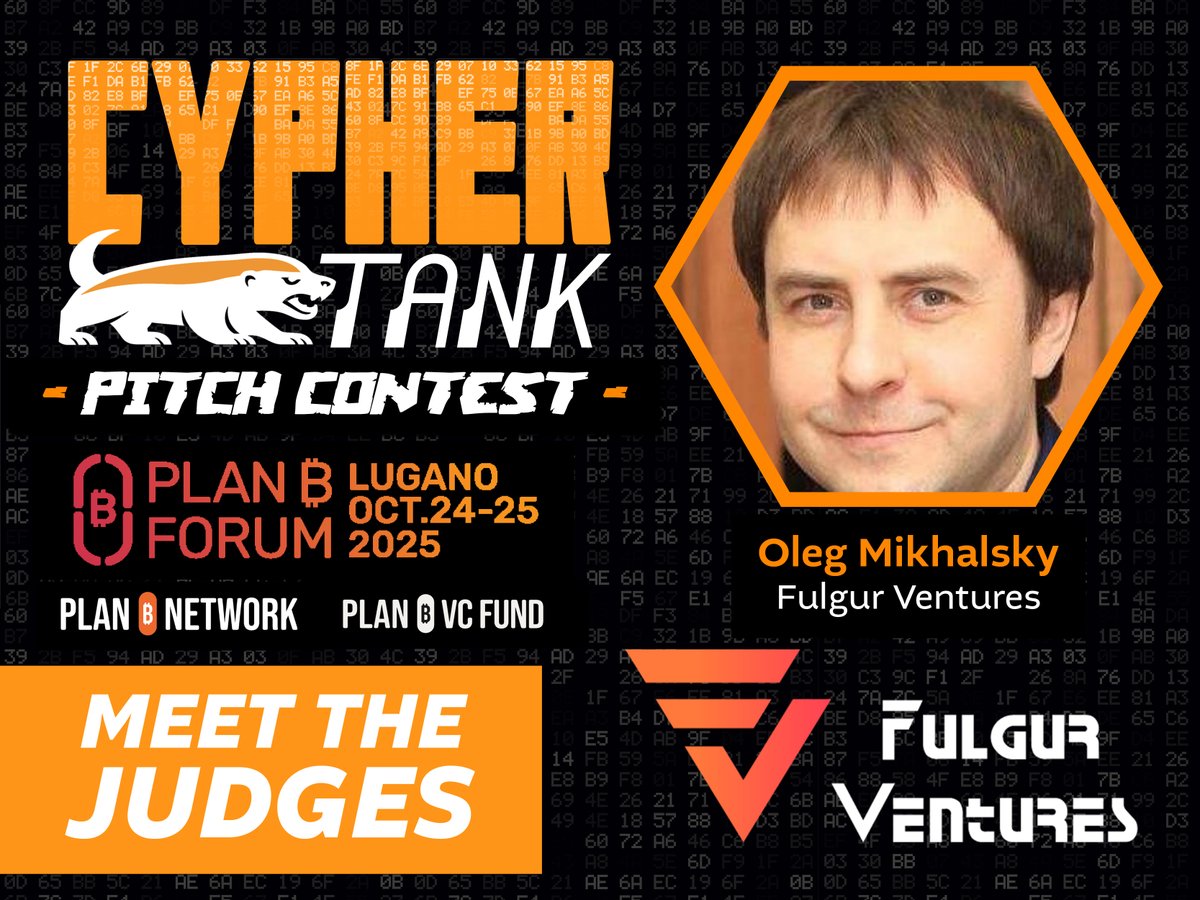 Next in our Meet The Judges series: Oleg Mikhalsky

<a href="/olegmikh1/">Oleg Mikhalsky</a> is Partner at <a href="/FulgurVentures/">fulgur.ventures</a>, backing early-stage #Bitcoin &amp; Lightning startups. With 25 years of experience bringing products to market &amp; scaling fast-growing businesses, he brings deep expertise to CypherTank.