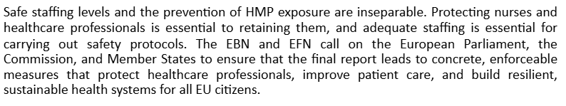 EUBioNetwork's tweet photo. Thanks to our partner, @EFNBrussels, for publishing our joint press release on the European Parliament’s EMPL and SANT committees report on healthcare working conditions. We call for action to implement safe staffing levels and to prevent HMPs exposure: https://t.co/1UPy6rDB1K https://t.co/W4xqJfRZxb