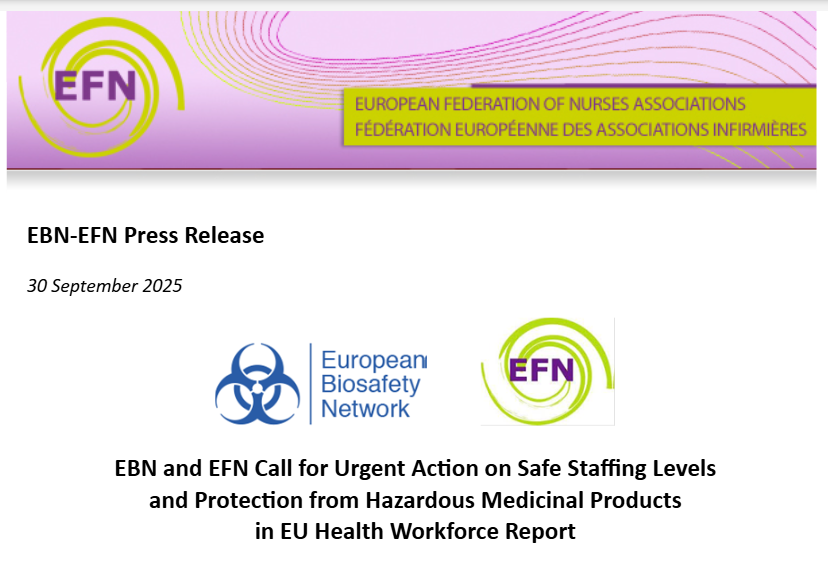 EUBioNetwork's tweet photo. Thanks to our partner, @EFNBrussels, for publishing our joint press release on the European Parliament’s EMPL and SANT committees report on healthcare working conditions. We call for action to implement safe staffing levels and to prevent HMPs exposure: https://t.co/1UPy6rDB1K https://t.co/W4xqJfRZxb