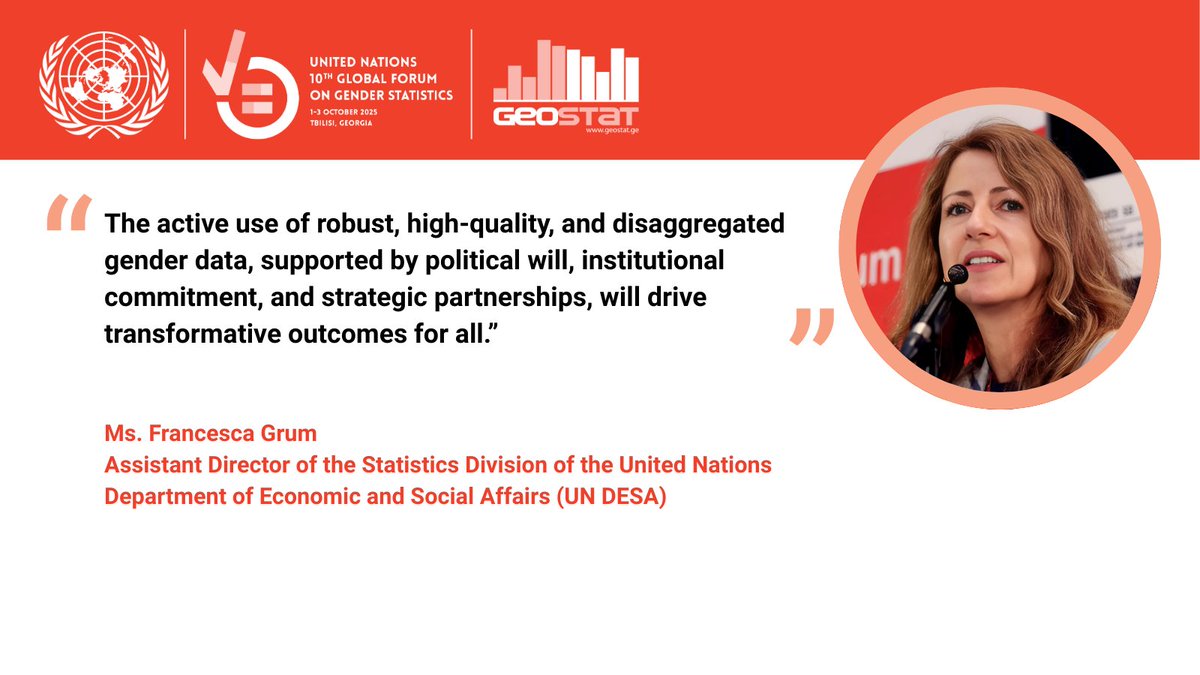 UNStats's tweet image. Transformative change starts with strong gender data—disaggregated, high-quality, and backed by political will and partnerships.

🔗 unstats.un.org/go/10GFGS
#10GFGS #GenderData