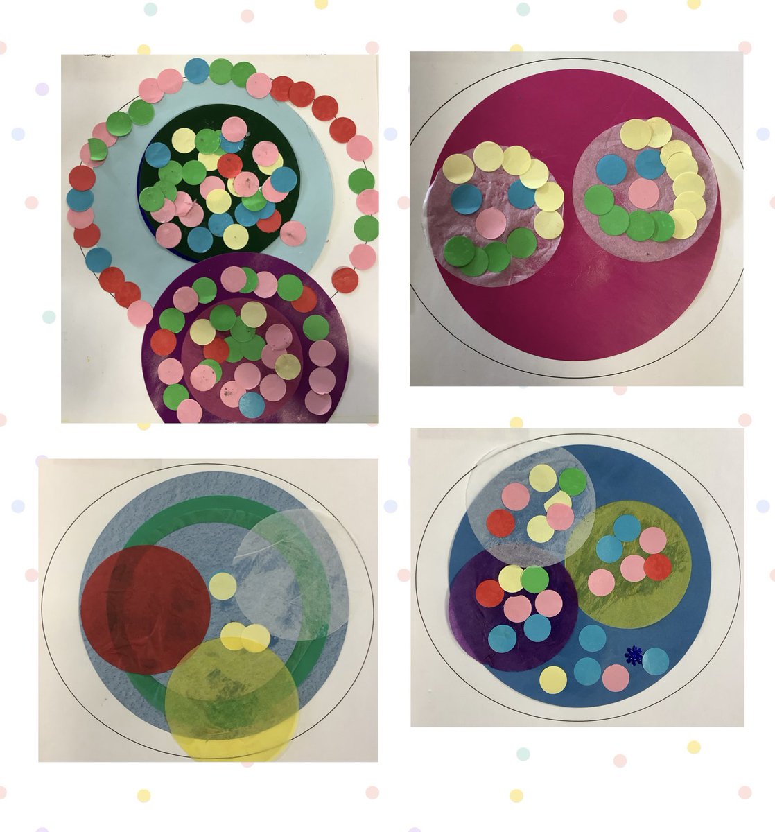 We shared the story of ‘The Dot’ together and made collages inspired by dots.