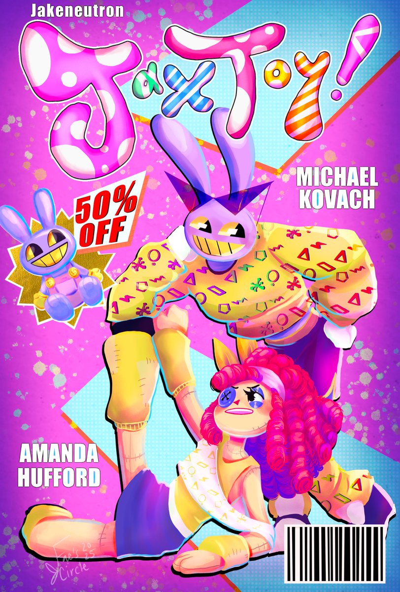 I’m so weak for a good retro aesthetic and the demons craved a fake magazine cover
<a href="/TheJakeneutron/">Jakeneutron</a> ‘s designs are so delicious and if you haven’t listened to the outburst mix yet you should!! 

#TheAmazingDigitalCircus #tadcfanart #TADCRagatha #tadcjax