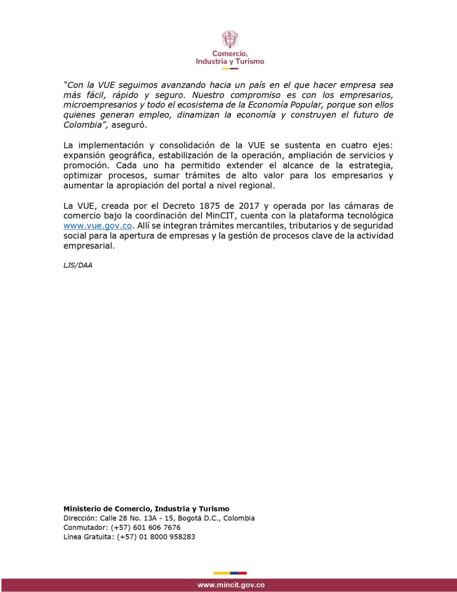 MincomercioCo's tweet image. La Ventanilla Única Empresaria #VUE, estrategia del #GobiernoDelCambio, impulsó la creación de más de 219.000 nuevas empresas en Colombia entre 2022 y 2024 🇨🇴. 

👉 acortar.link/DB22mN