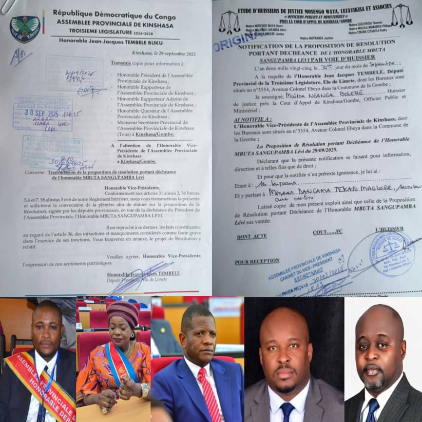 BilamboPat30382's tweet photo. #Exclusivité APK Ce mardi 30 septembre 2025, lors de la rentrée parlementaire de la session de septembre, une #pétition réclamant la déchéance de L’hon #MBUTA #SANGUPAMBA Levi, président de l’institution, a été officiellement #déposée, marquant un moment fort de tension politique https://t.co/QDgCmfq7EE