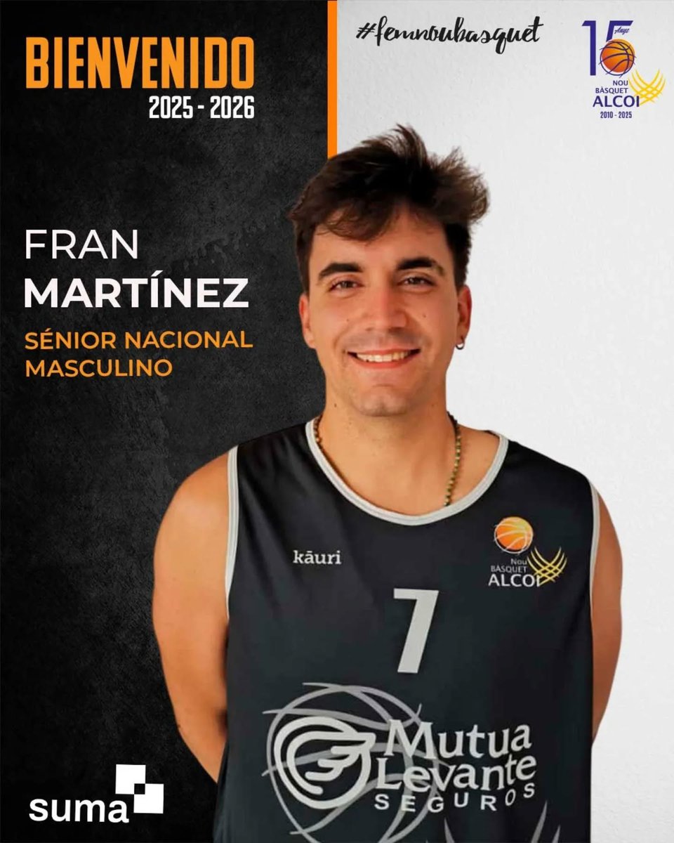 𝔹𝕀𝔼ℕ𝕍𝔼ℕ𝕀𝔻𝕆 𝕀 𝕊Éℕ𝕀𝕆ℝ 𝕄𝔸𝕊ℂ𝕌𝕃𝕀ℕ𝕆 ℕ𝔸ℂ𝕀𝕆ℕ𝔸𝕃
𝗙𝗥𝗔𝗡 𝗠𝗔𝗥𝗧Í𝗡𝗘𝗭
Otro talento alcoyano que vuelve. Tras su paso hace dos temporadas por el equipo B, regresa para aportar fuerza y presencia en la pintura. 
#FemNouBasquetAlcoi
#NBAlcoi
