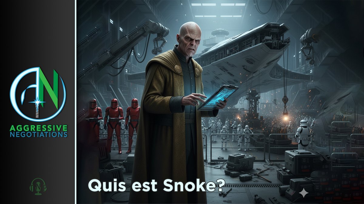 TheJediMasters's tweet image. New #AggressiveNegotiations!
Issue 410: Quis est Snoke?

Did the #StarWars #GFFA have open political talk shows, especially in the age of Empire? @kesseljunkie + @mattrushing02 try to figure how free speech really was in #StarWars through the ages.

bit.ly/anissue410