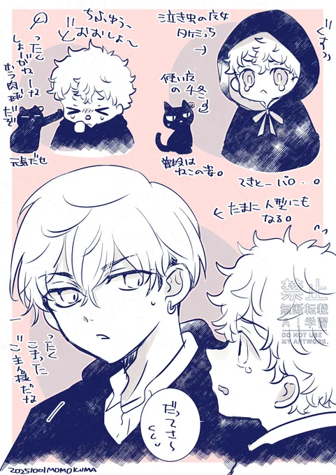 さいれんとうぃっち見てたらつい…もし🎍がまじょだったら使い魔は❄だなと思ってしまった妄想…(🎍が落ち込んでたらちゃんとにくきゅーでぽんぽんもしてくれる…絶対…) 