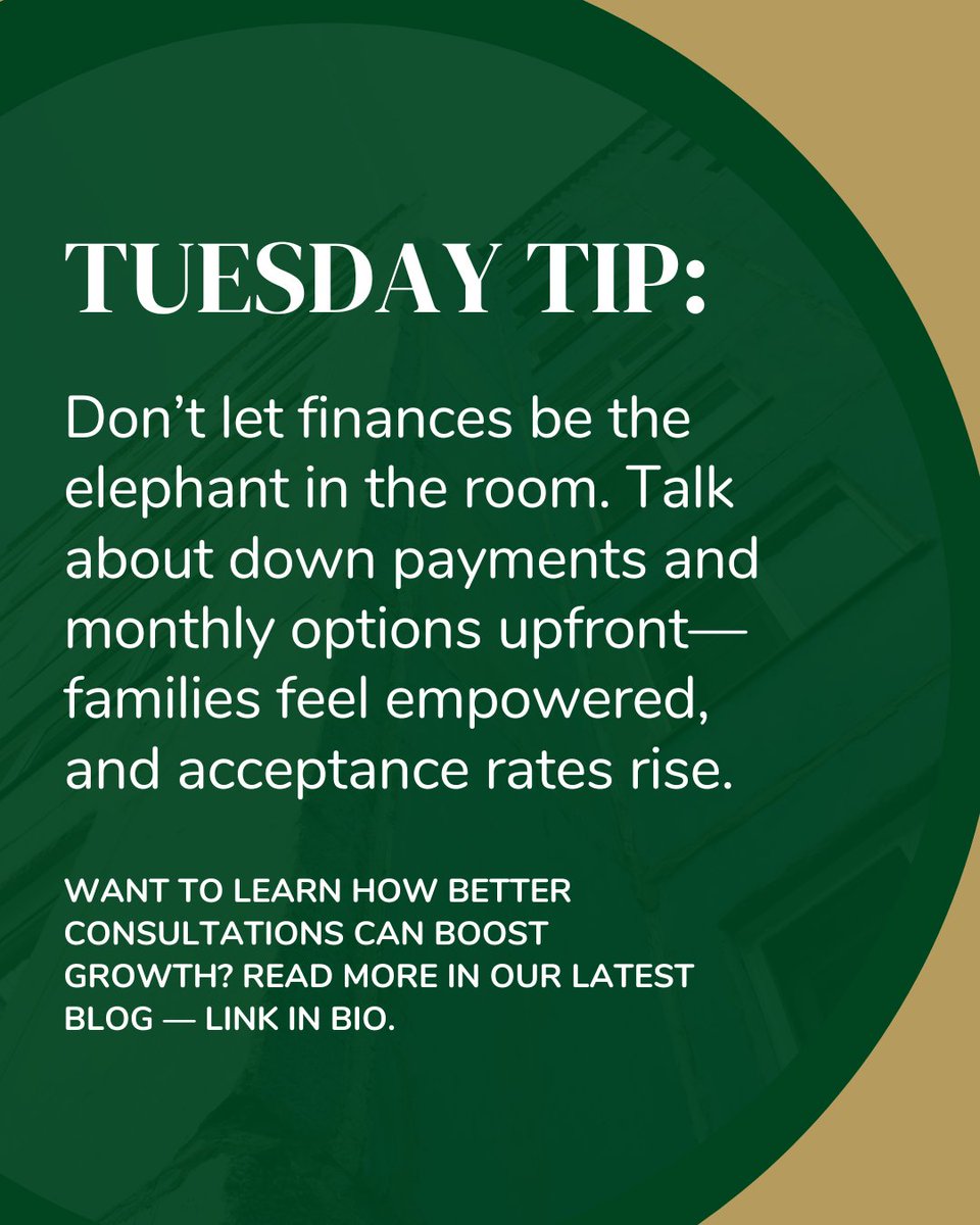 MostashariFazel's tweet image. Tuesday Tip 🦷: Talk finances upfront.

When families know their options, acceptance rates rise—and so does your practice growth.

Read more 👉 link in bio. 
#DentalTips #OrthoTips #PracticeGrowth #CaseAcceptance #DentalCPA