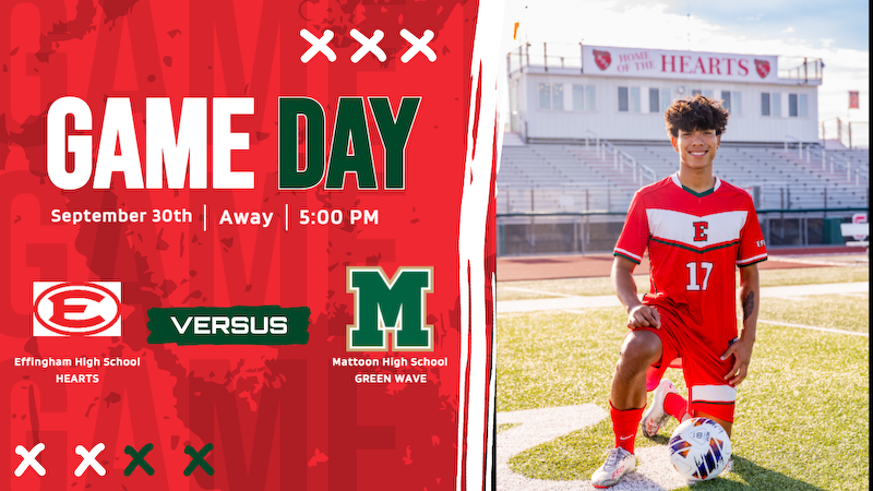 Team: Soccer
Event: Mattoon High School
When: 9/30/2025 at 5:00 pm
Where: Mattoon High School