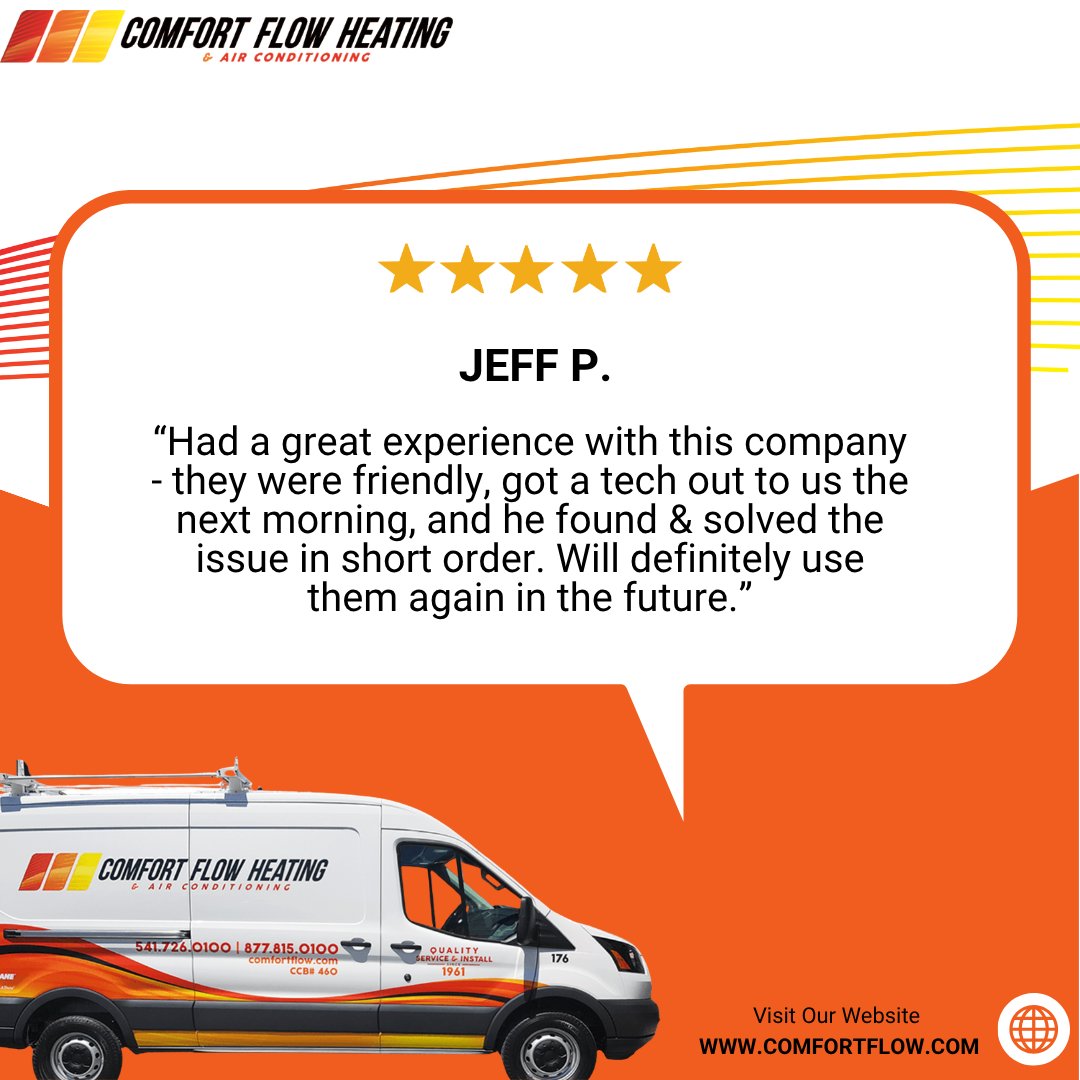 ComfortFlow's tweet image. ⭐️⭐️⭐️⭐️⭐️
Thank you for the 5 stars. If you&apos;ve had service completed by us recently that you feel like is deserving of 5 stars, please take a moment to leave us a review here: bit.ly/3P0H5Fr and you may be featured on our social!
