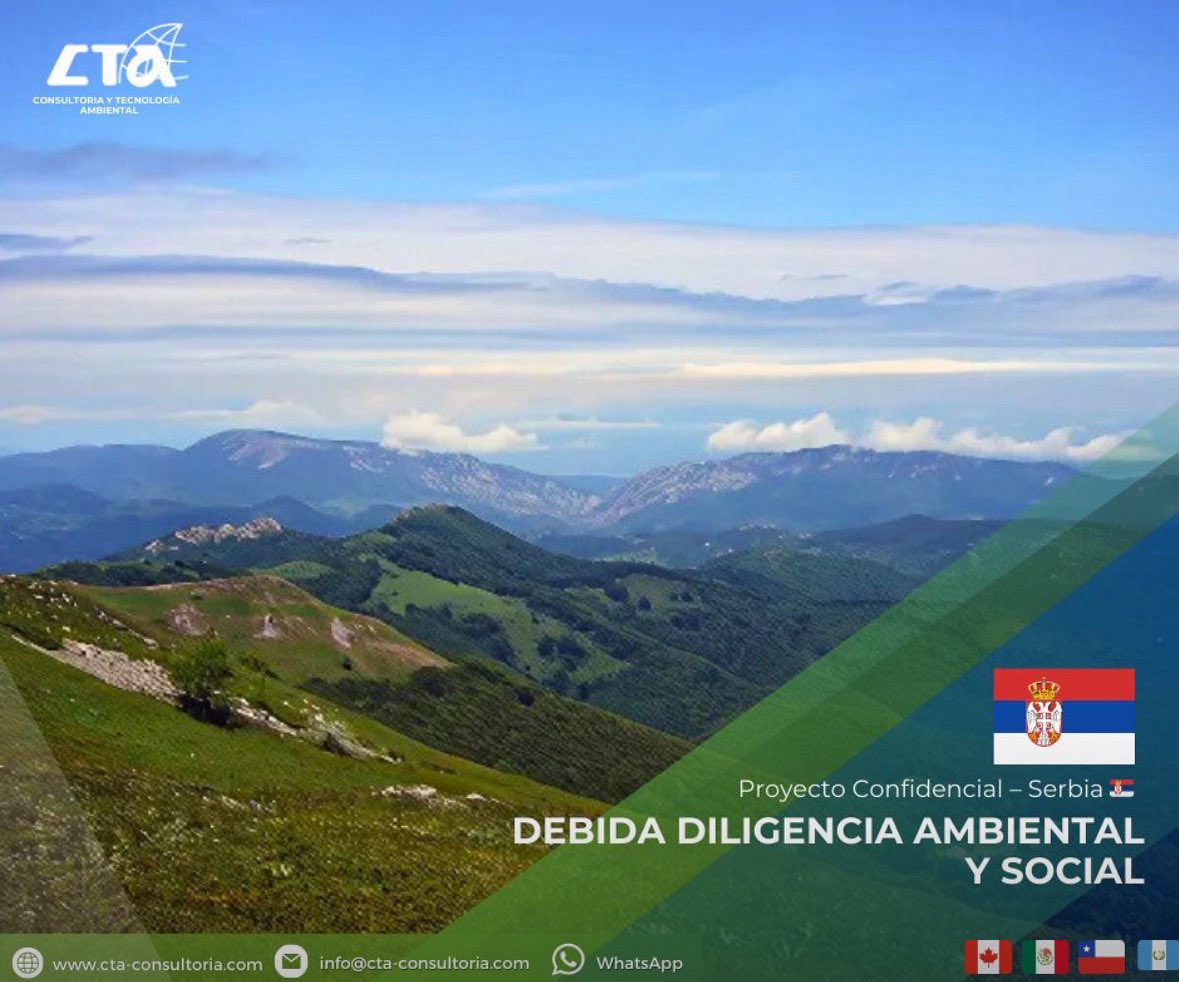 🌍 Environmental &amp; Social | Proyecto Confidencial – #Serbia 🇷🇸

En CTA hemos sido parte de procesos de evaluación para la adquisición de un proyecto. En Serbia, desarollamos una Debida Diligencia Ambiental y Social (ESDD) para una compañía minera de cobre y oro.