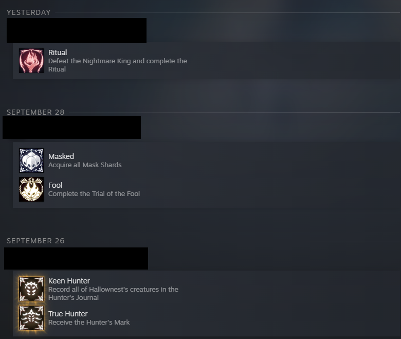 mina_illus's tweet photo. wanted to get these achievements at least ! was gonna do pantheon but i do not like fighting grey prince zote </3 https://t.co/Rxx3Bs2V5K