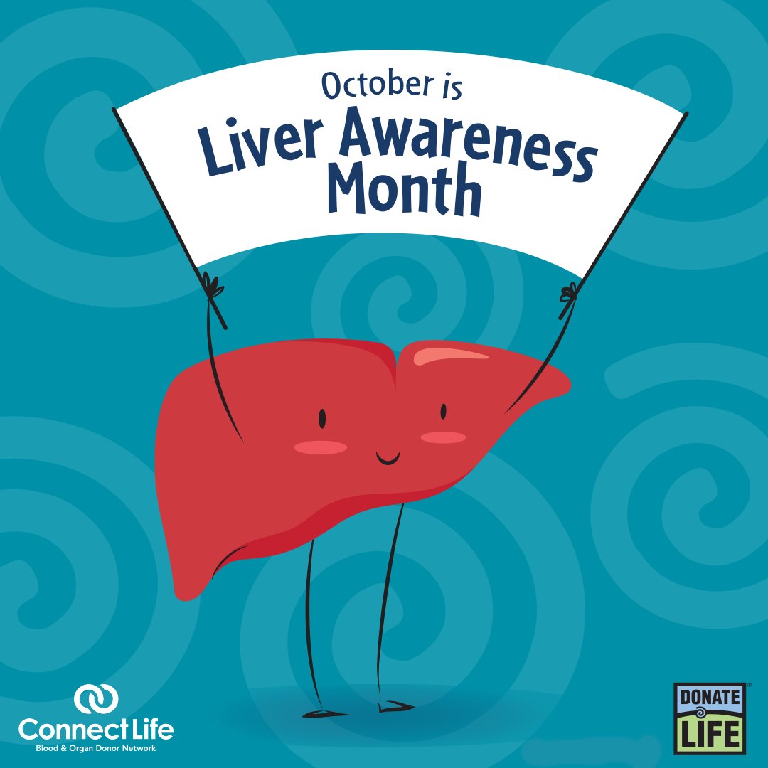 October is National Liver Awareness Month! There are more than 9,000 adults and children in the U.S. currently waiting for a donor liver, including more than 500 people in New York State. 
#LiverAwarenessMonth