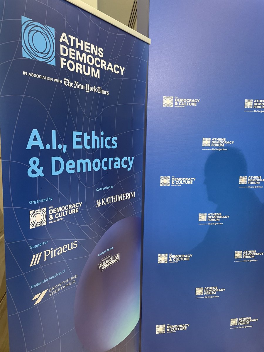 Proud to be content partner of the AI, Ethics and Democracy session at the #AthensDemocracyForum 🇬🇷