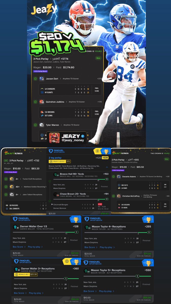 jeazy_money's tweet photo. After an INCREDIBLE Week 4 with so many free plays cashed on Twitter, I’m re-introducing my solo Discord🔥 

Will be focusing on my community and the loyal members who have been with me every step of the way 🫡

Join now for 33% off with promo code “JEAZY” to the first 100 new members ➡️ https://t.co/syNM2i9py2 

+25.24U in #NFL thru 4 weeks⚡️

More coming 🔜