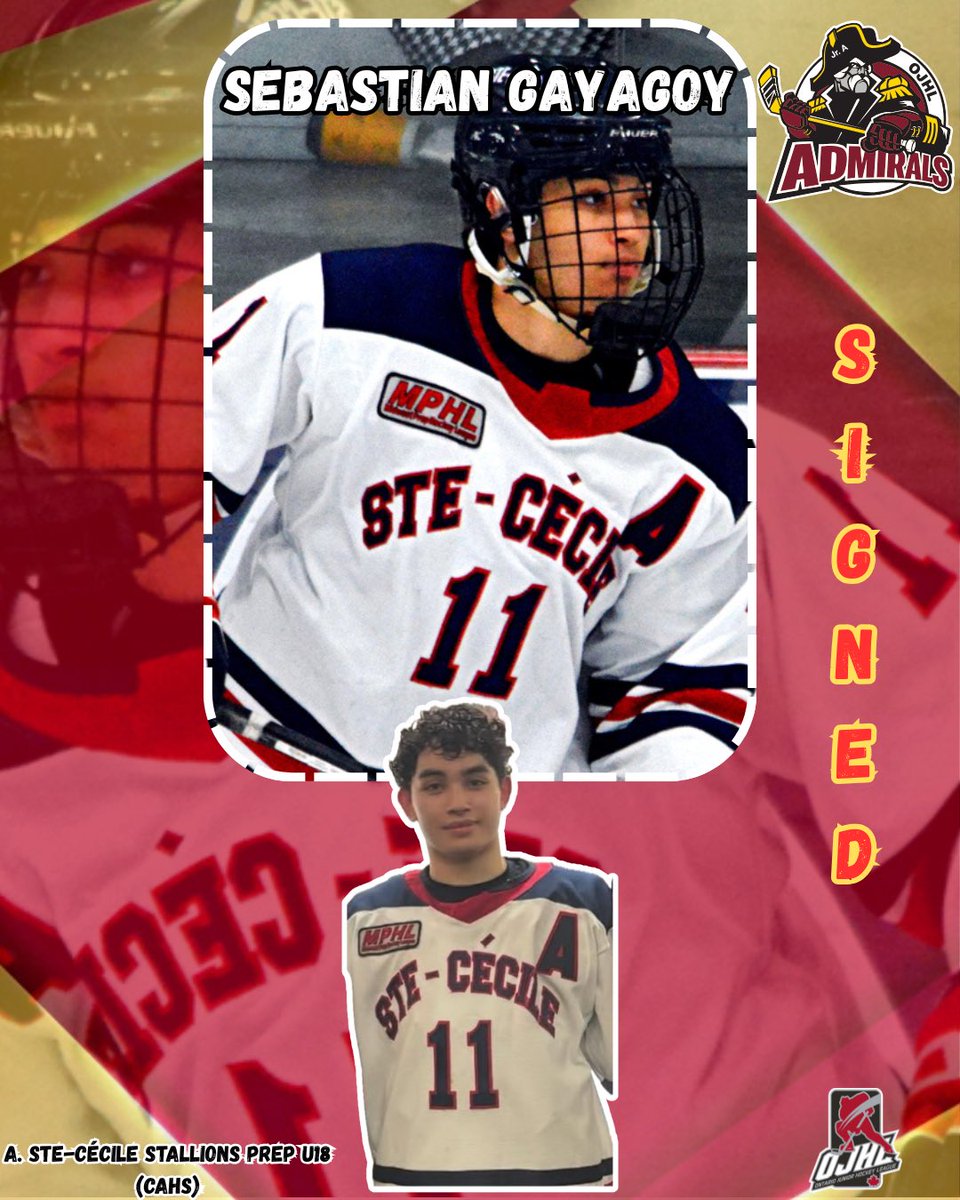 AdmiralsJrA's tweet photo. SIGNED & SEALED! ✍🏻🔐 Please Welcome, Sebastian Gayagoy an 07’ Defenceman, from @OnlyatASCIS Stallions PREP to the Caledon Admirals, for the 2025/2026 @OJHLOfficial season‼️👀
#AdmiralsHockey #StandByTheAdmirals #TrustTheProcess #OJHL #JuniorA #Signed #NewPlayer #Defenceman https://t.co/99DelLliZy