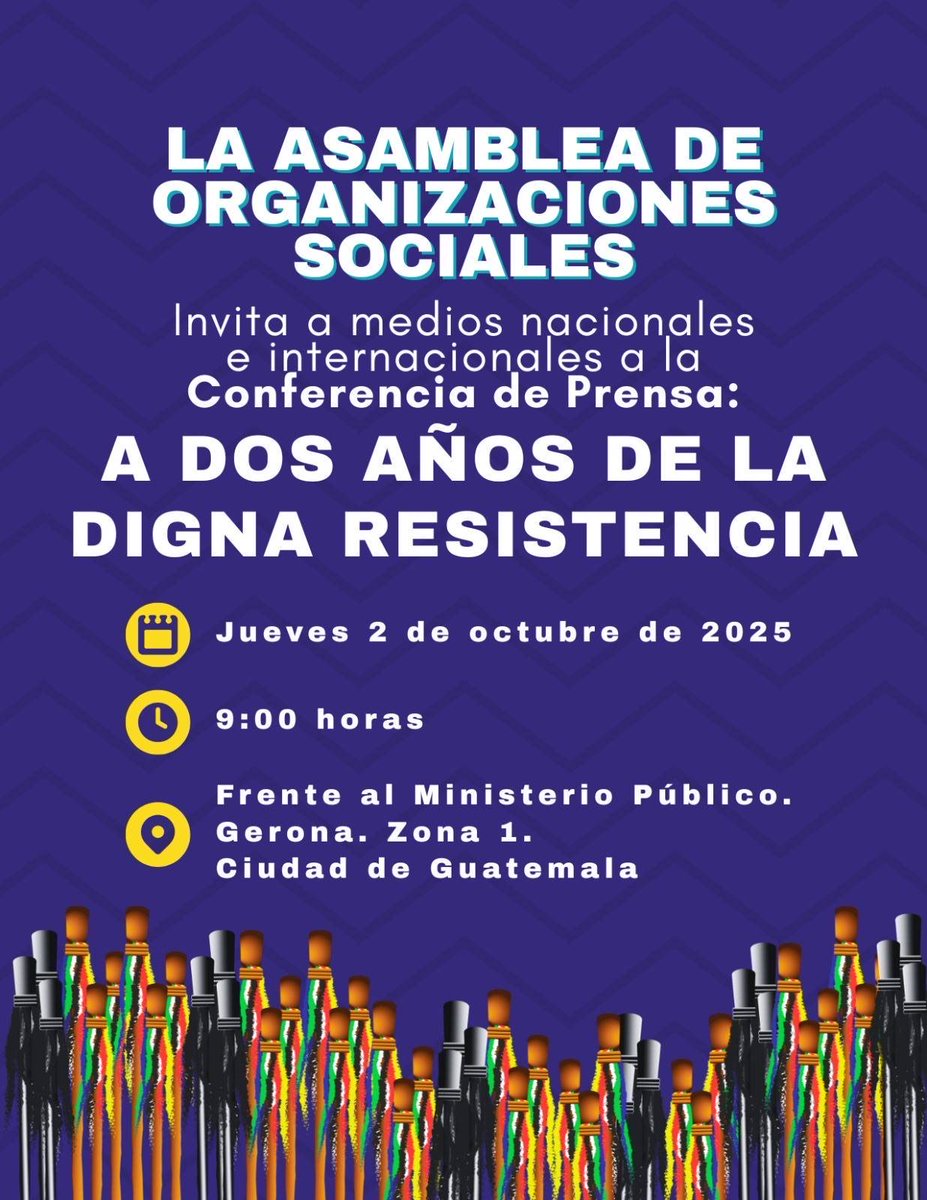 La Asamblea de Organizaciones Sociales invita a conferencia de prensa, con motivo de conmemorarse dos años del movimiento de resistencia y defensa de la democracia.