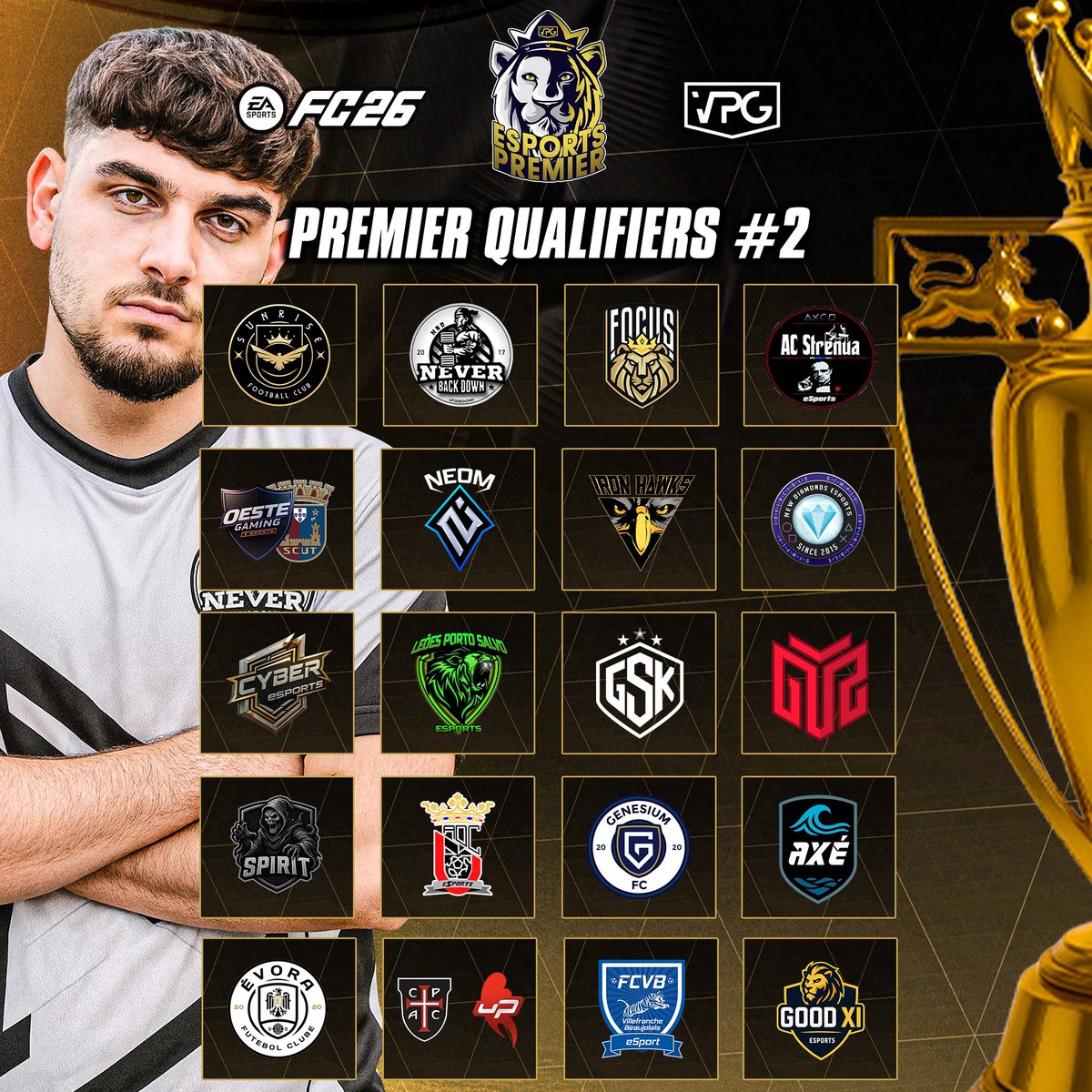 Virtual Pro Gaming (@officialvpg) on Twitter photo ๐ The Esports Premier Qualifiers
๐๏ธ Event #2
๐ฆ <a href="/VPGPremier/">VPG Esports Premier</a>
๐ฐ $300 prize. + Money added to league prize.
โ๏ธ Group Swiss & Knockouts
โฝ๏ธ 20 teams, 3 games in Swiss, 16 teams head into the KOs.
๐๏ธ Live commentary with <a href="/proclubs_weekly/">Pro Clubs Weekly</a> !
๐บ Watch live: youtube.com/virtualprogamiโฆ ๐ The Esports Premier Qualifiers
๐๏ธ Event #2
๐ฆ <a href="/VPGPremier/">VPG Esports Premier</a>
๐ฐ $300 prize. + Money added to league prize.
โ๏ธ Group Swiss & Knockouts
โฝ๏ธ 20 teams, 3 games in Swiss, 16 teams head into the KOs.
๐๏ธ Live commentary with <a href="/proclubs_weekly/">Pro Clubs Weekly</a> !
๐บ Watch live: youtube.com/virtualprogamiโฆ
