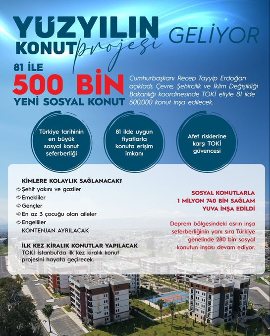 Yarın çimentolar hareketli olabilir,500.000 sosyal konut geliyor !