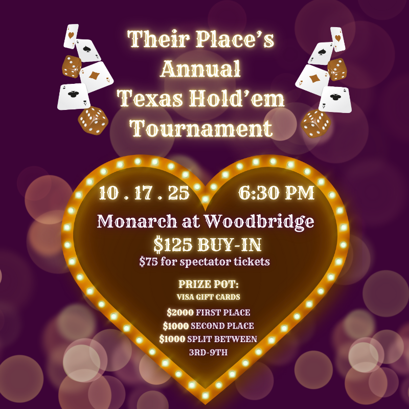 TheirPlaceNJ's tweet image. ⏳ 3 DAYS LEFT! Register for Their Place Texas Hold’em by Friday &amp;amp; get 500 BONUS CHIPS! 🃏 Don’t miss out! #PlayForInclusion zeffy.com/en-US/ticketin…