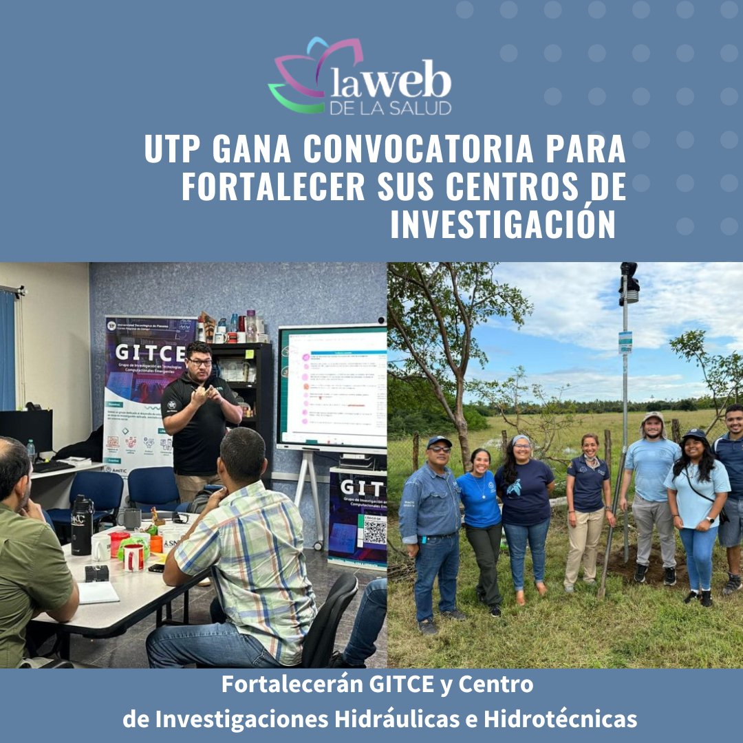 UTP gana convocatoria para fortalecer sus centros de investigación
<a href="/utppanama/">UTP Panamá</a> <a href="/senacyt/">Senacyt Panamá</a> <a href="/UTPInvestiga/">UTPInvestigación</a> <a href="/angelalagunac/">Angela Laguna C.</a> <a href="/Lmunoz08Esther/">Lilia Esther Muñoz A</a> 
lawebdelasalud.com/utp-gana-convo…