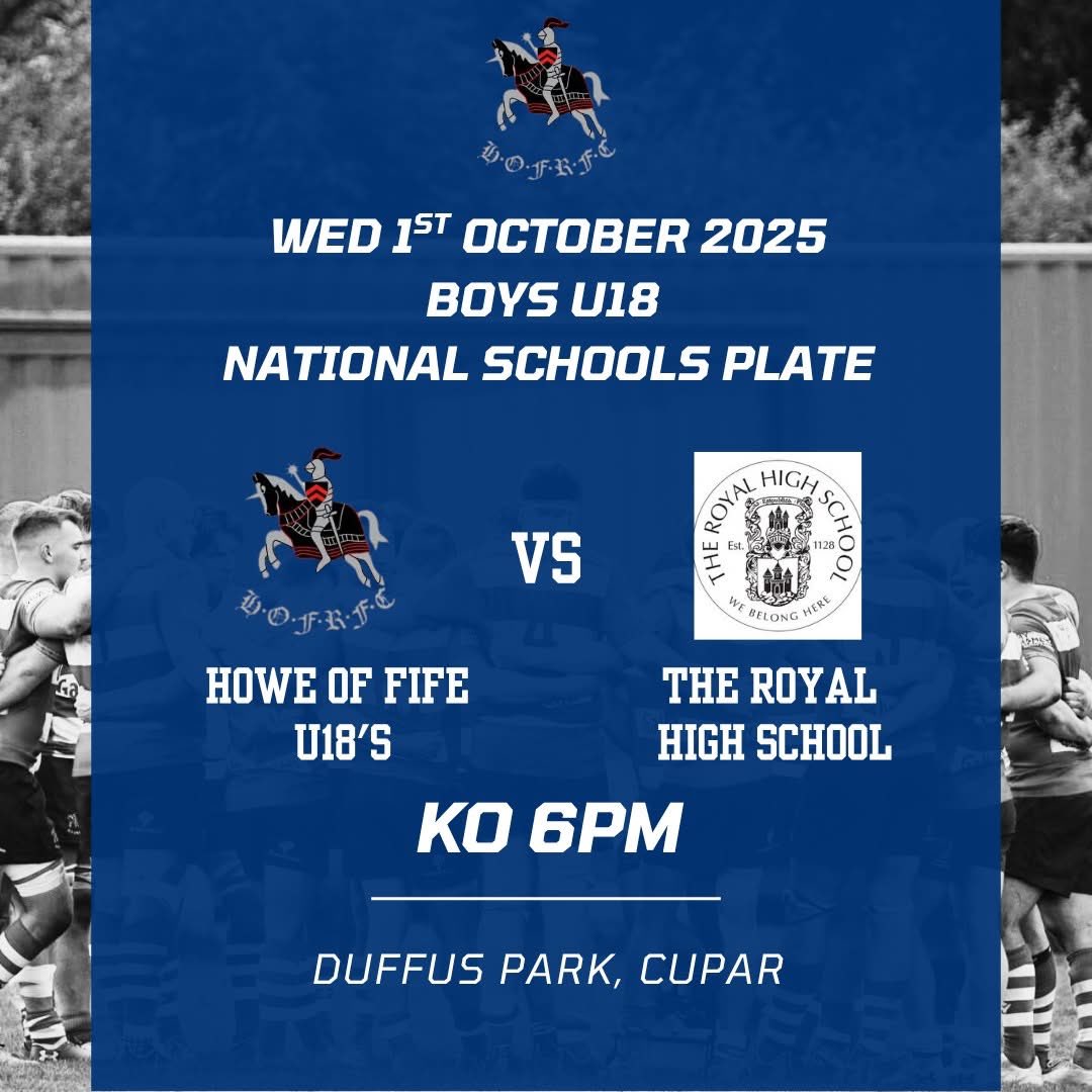 HoweOfFifeRFC's tweet image. Our U18's are back in action this Wednesday - why not head along to Duffus Park to cheer the team on!  #howehowehowe #howefamily #Community