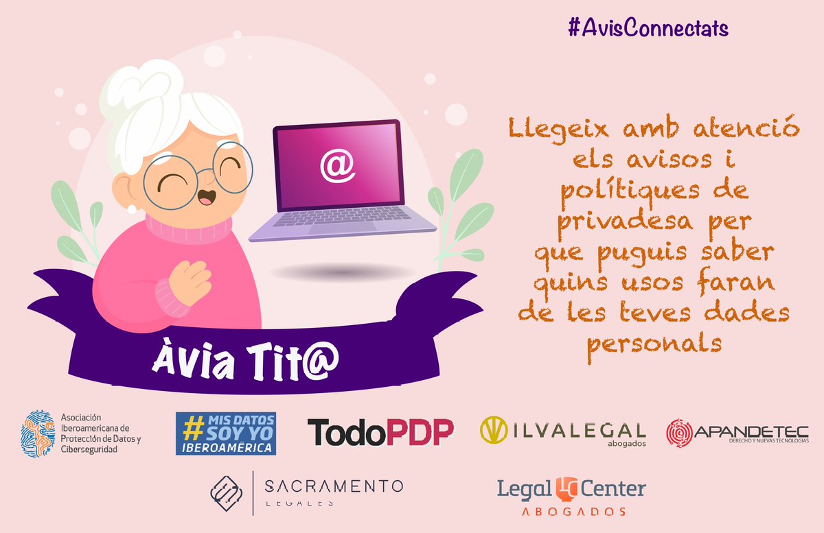 Los datos personales son parte de nuestra historia.
Antes de compartirlos, #AbuelitaTita recomienda leer con calma los avisos y políticas de privacidad 📄.
La confianza digital empieza por la información que protegemos.
#AbuelitosConectados #SeguridadDigital
