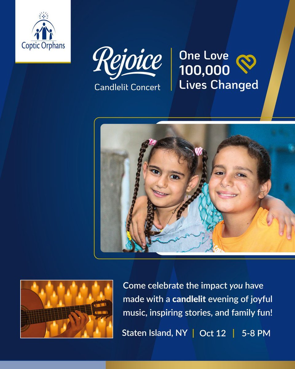 🕯️Join our *Rejoice Candlelit Concert* in Staten Island — a magical candlelit evening filled with beautiful music by Rejoice team, inspiring stories from our graduates, raffle prizes, and more! 

🗓️ Sunday, Oct 12, 5-8 PM
Grab your $20 ticket today: bit.ly/46s3GTD