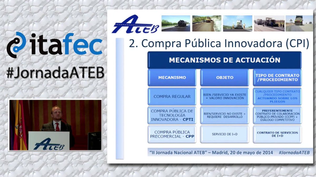 ATEB (@ateb_es) on Twitter photo Compra Pública Innovadora: Utilidad en el campo de las técnicas en frío y templadas
Una nueva política de fomento de la INNOVACIÓN
youtu.be/oLpkRO2ZCkw
Por <a href="/angelsampi/">Ángel Sampedro</a> Compra Pública Innovadora: Utilidad en el campo de las técnicas en frío y templadas
Una nueva política de fomento de la INNOVACIÓN
youtu.be/oLpkRO2ZCkw
Por <a href="/angelsampi/">Ángel Sampedro</a>