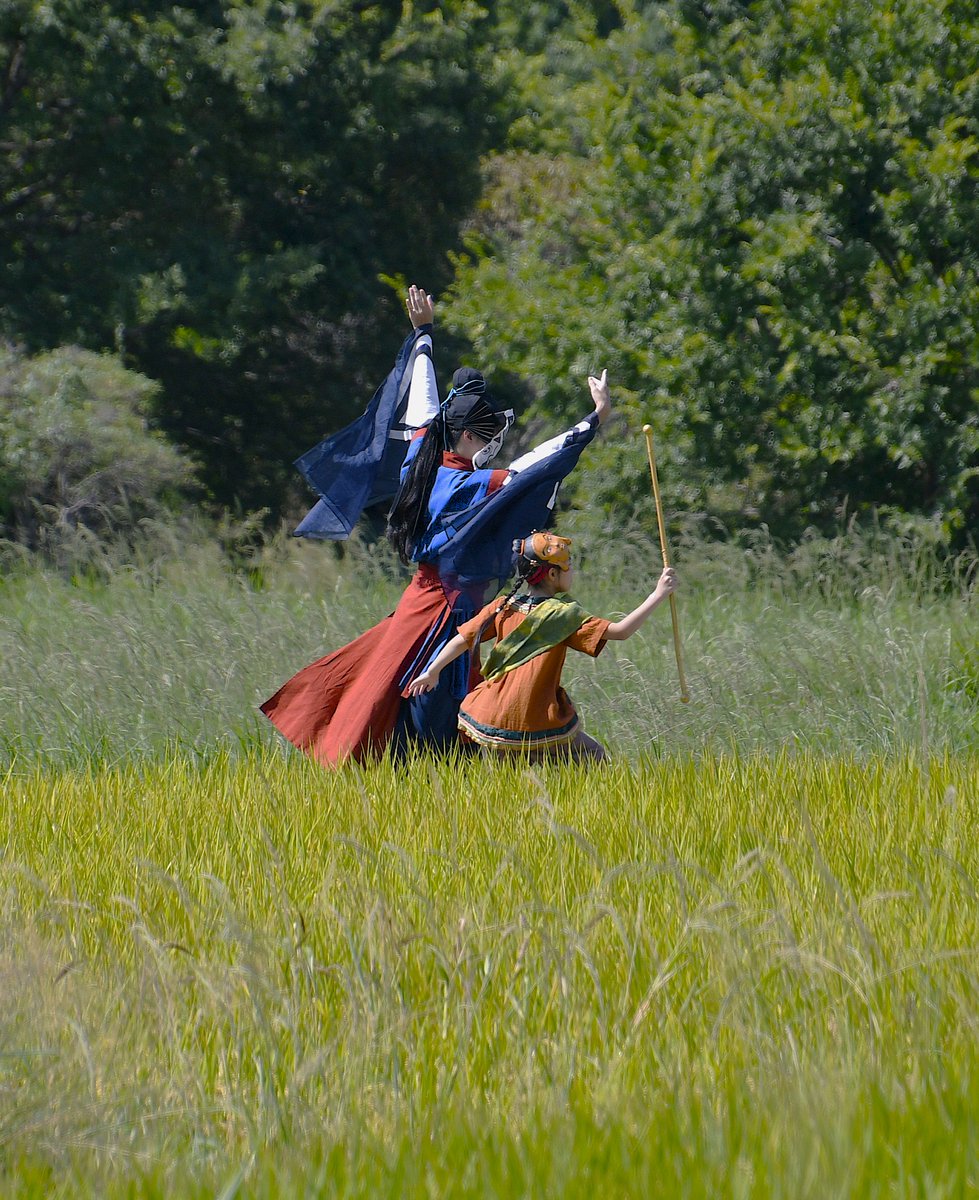 ma_shimo_'s tweet image. 奈良県　明日香村　2025年9月27日（土）
古代の仮面舞踊劇（伎楽）で練り歩く