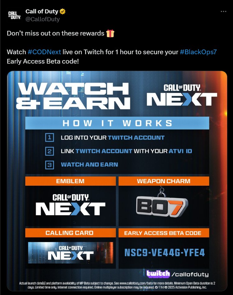 jlpotter's tweet photo. @CallofDuty @CallofDuty So...what happened here^^^^^^  "Watch for an hour and get an early access beta code? https://t.co/YnZd4dbG1g