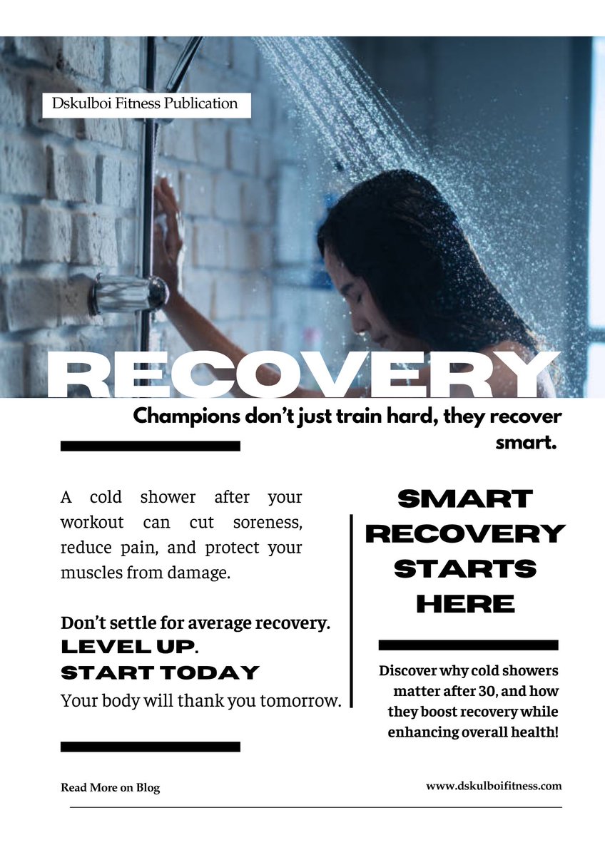 Dskulboifitness's tweet image. Did you know recovery is just as important as training?

Discover why cold showers matter after 30, and how they boost recovery while enhancing overall health! shorturl.at/GsEB9

#FitnessAfter30 #RecoveryMatters #SmartTraining #WellnessJourney