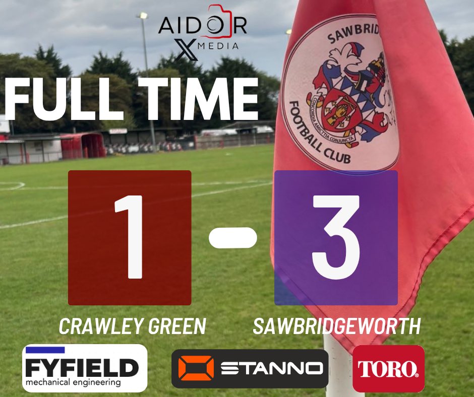 SawboTownFC's tweet photo. Full time: Crawley Green 1-3 Sawbridgeworth 

A convincing performance away from home sees us get our second win in a row 

Up the Sawbo 🔴⚫️🔴⚫️ https://t.co/K8MmmNhalG