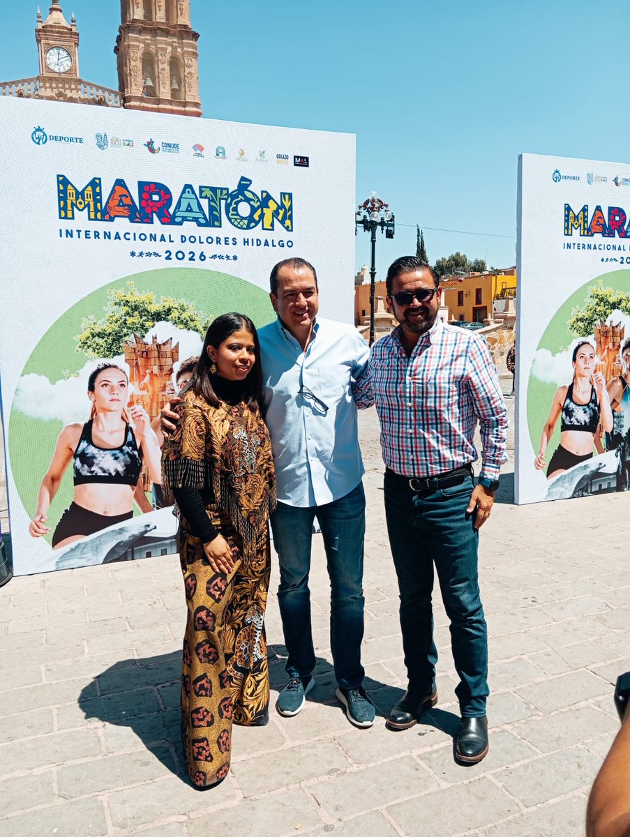 Hoy presentamos el Maratón 2026 en Dolores Hidalgo.
Gracias Alcalde Adrián Hernández por su invaluable apoyo y a nuestra Gobernadora <a href="/LibiaDennise/">Libia Dennise</a> por impulsar, desde el <a href="/gobgente/">Gobierno de la Gente</a> y la <a href="/deportegente/">Comisión de Deporte</a>, proyectos que inspiran salud, unidad y orgullo para #Guanajuato. 💙