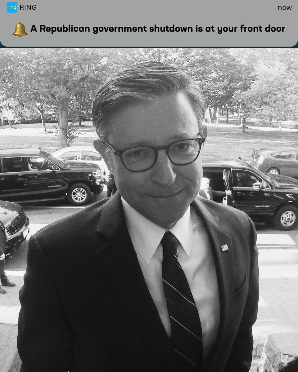 RepMaxwellFrost's tweet image. 🚪A Republican government shutdown is at America's doorstep.

With just a few hours until government funding runs out, House Republicans can't be bothered to show up to work. 

They would rather shut down the government than make health care more affordable.