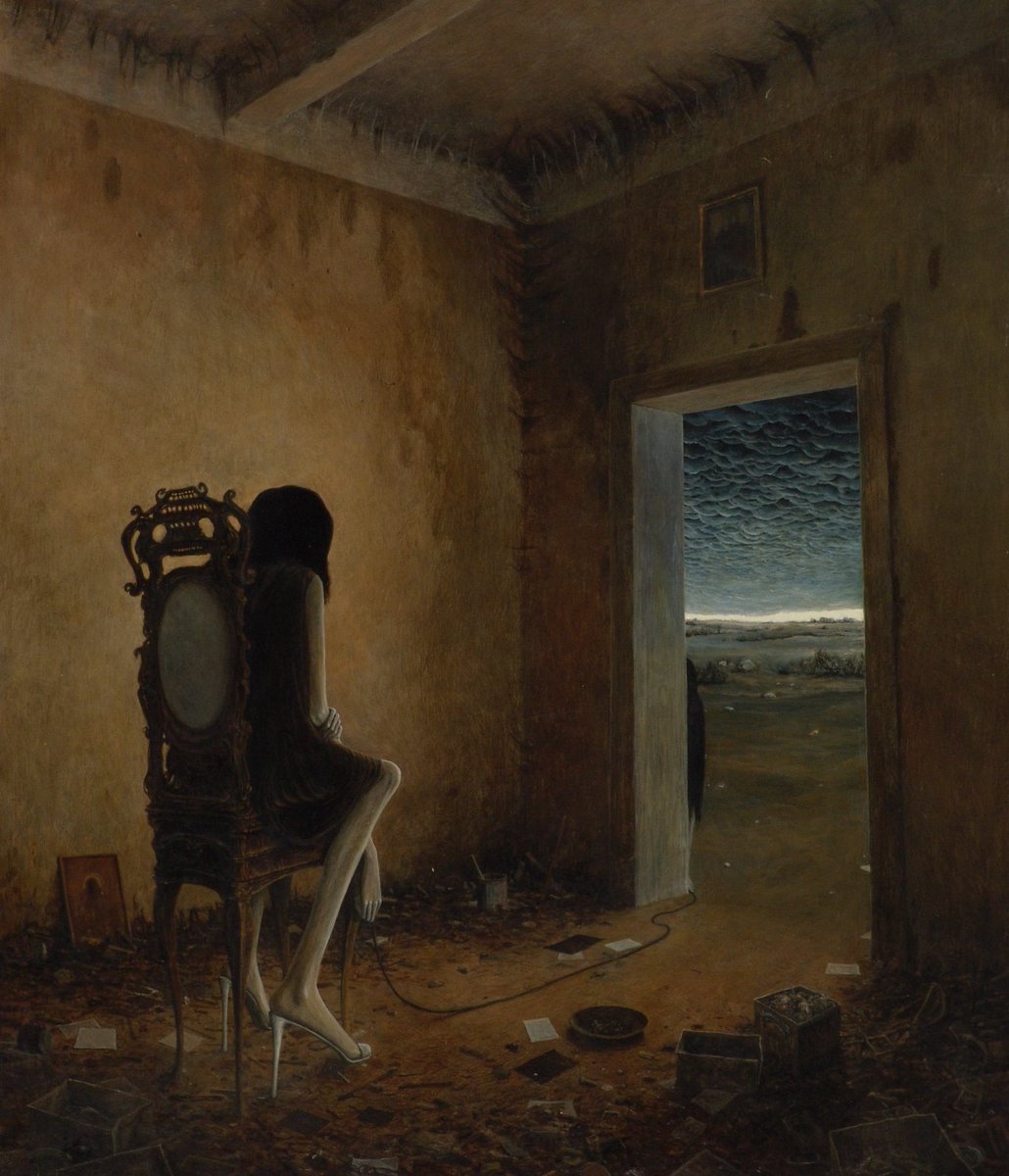 Na plakacie wystawy "Beksiński na Cytadeli" znalazł się jeden z tych obrazów Mistrza, które zostaną zaprezentowane publicznie w Warszawie po raz pierwszy. Powstał jeszcze w Sanoku, tuż przed wyjazdem rodziny Beksińskich do stolicy, i jest kwintesencją "okresu fantastycznego" w