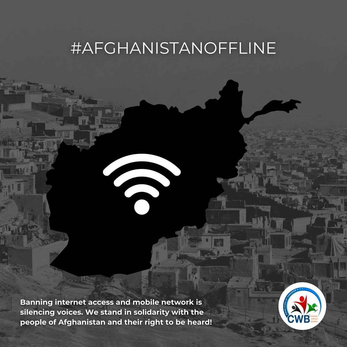 OrgCWB's tweet photo. On September 29, de-facto authorities issued a ban on fibre-optic internet (often used for Wi‐Fi and high‑speed broadband) across Afghanistan, a decision that plunged an entire nation into darkness. At CWB, we stand with those silenced by disconnection!💔

#afghanistanoffline https://t.co/XuF9B0RzuT