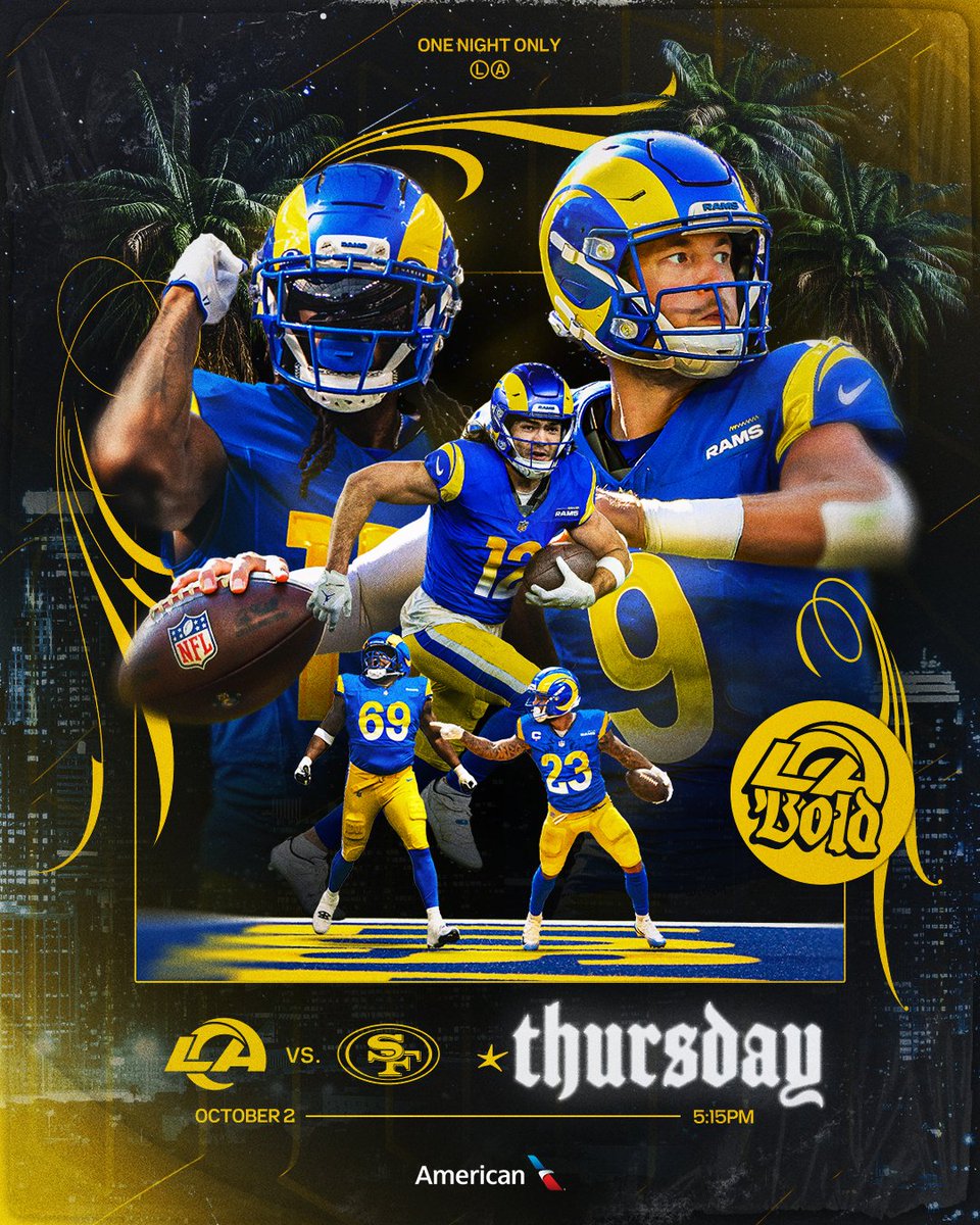 RamsNFL's tweet photo. A matchup 𝐛𝐨𝐥𝐝𝐞𝐝 on our calendar! 🗓️
#RamsHouse | 🎟️ » https://t.co/IkPNUefHUZ https://t.co/z16xj4YLSN