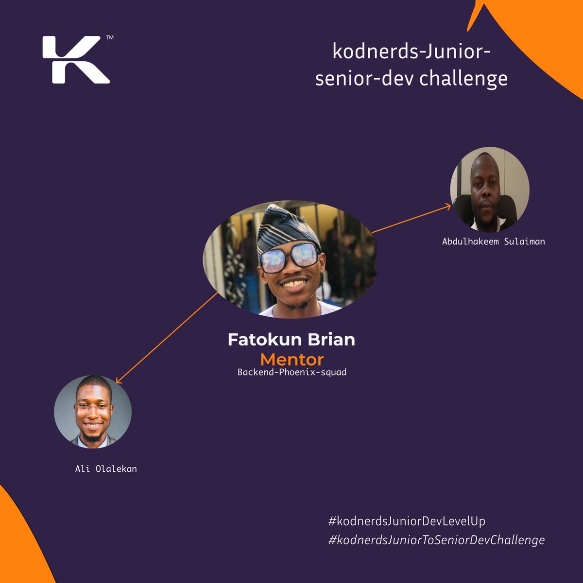 kodnerds's tweet image. The Kodnerds Junior-to-Senior Dev Challenge (Oct 2025)

We’re excited to unveil the  squads powering this cycle  where junior devs level up under real mentorship &amp;amp; projects.

Meet the squads ⬇️

#Kodnerds #KodnerdsJuniorToSeniorDevChallenge #KodnerdsJuniorDevLevelUp