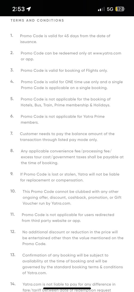 imsadeepmishra's tweet photo. @CRED_club @YatraOfficial this is not right! How can you change T&amp;C after selling a gift card? This is nothing but online fraud. Authorities should look into such practices. Kindly refund my amount or restore the original T&amp;C that applied at the time of purchase. https://t.co/k4xrpx50IK