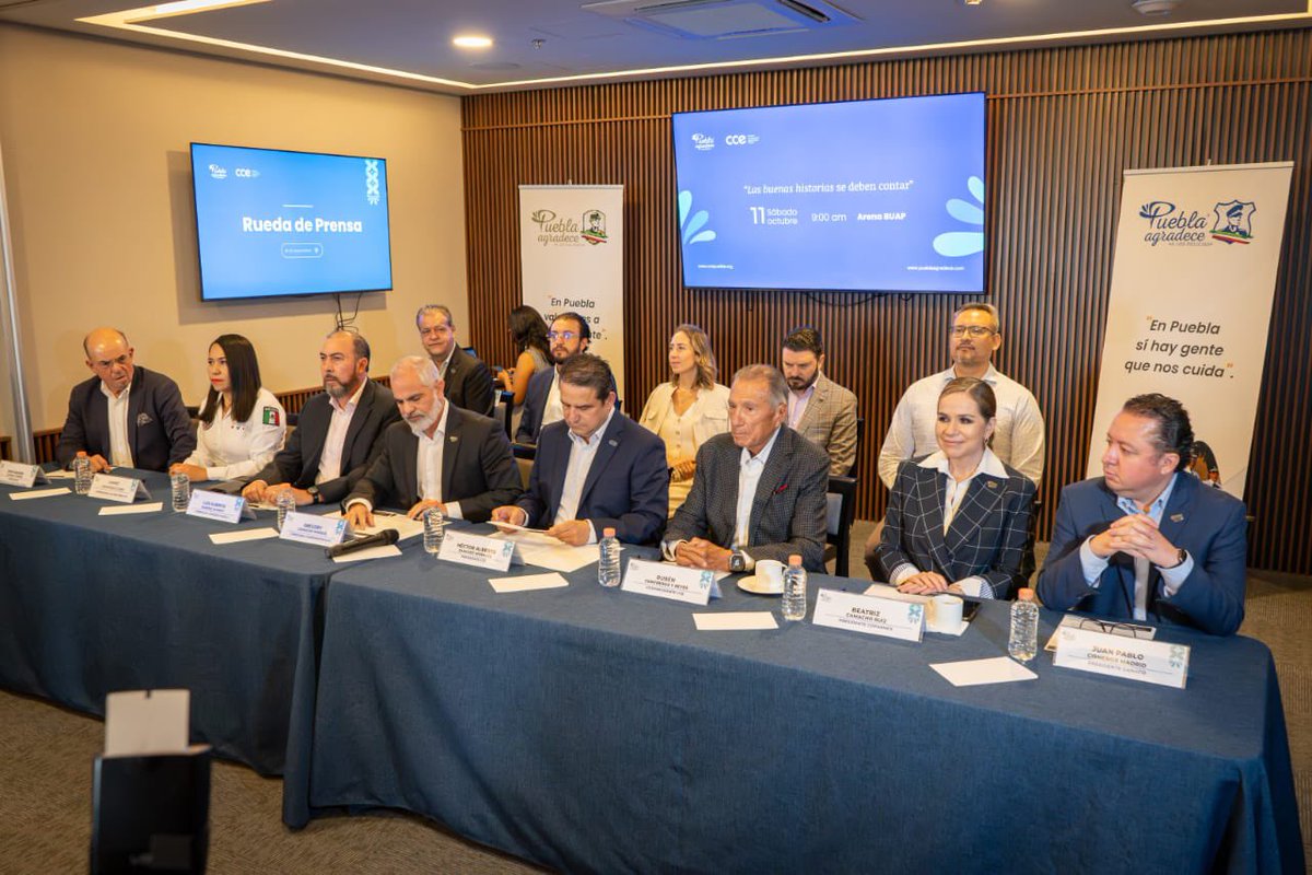El <a href="/CCEPuebla/">CCE Puebla</a> y la E100 Fraternidad empresarial de Puebla con aliados estratégicos, presentamos la 12ª edición de #PueblaAgradece2025, iniciativa que se consolidó como un espacio de gratitud y apoyo real para quienes protegen la seguridad de los poblanos. 

Este 11 de octubre en