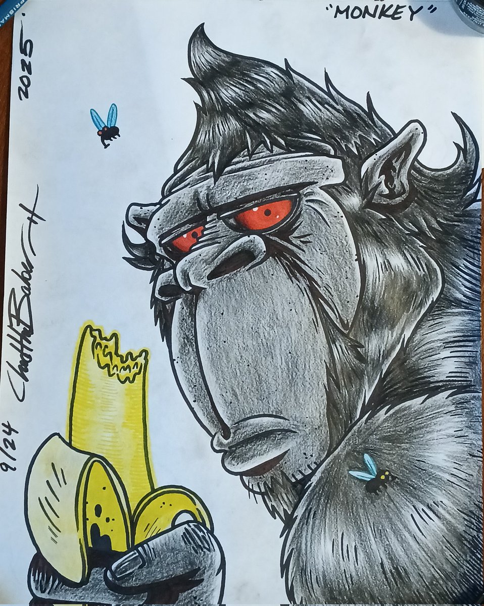 chadthebaker's tweet photo. These are some of the most recent things I've been making as far as physical work made in color. 

It's monkeys.
I've been making monkeys. https://t.co/b9zACDEgfv