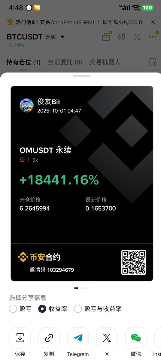 mivp666's tweet photo. 在币安创造的记录，看看能不能在bitget用小号把1000刀实盘变成10万刀～～ #币安 #bitget https://t.co/nUSPuypJ9C