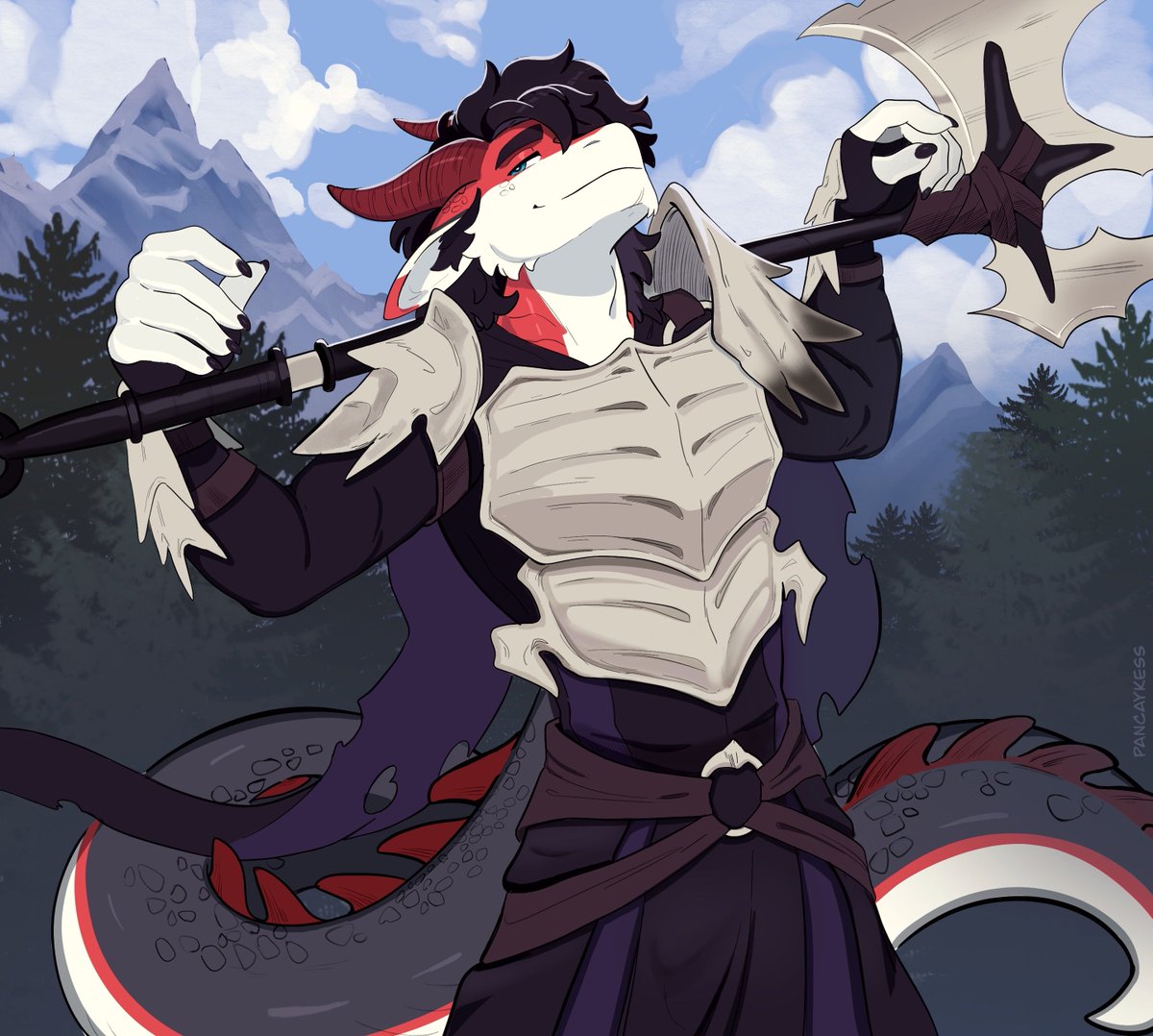 Commission for <a href="/Runokvar/">Runo</a> 🐲🏔️

#rpg #dnd #dragon #furry #furryart #furrycommissions