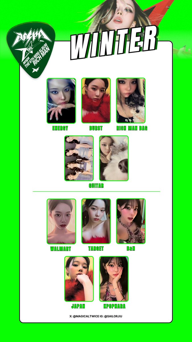 Aespa Rich Man Full Photocard Template OT4 에스파 The 6th Mini