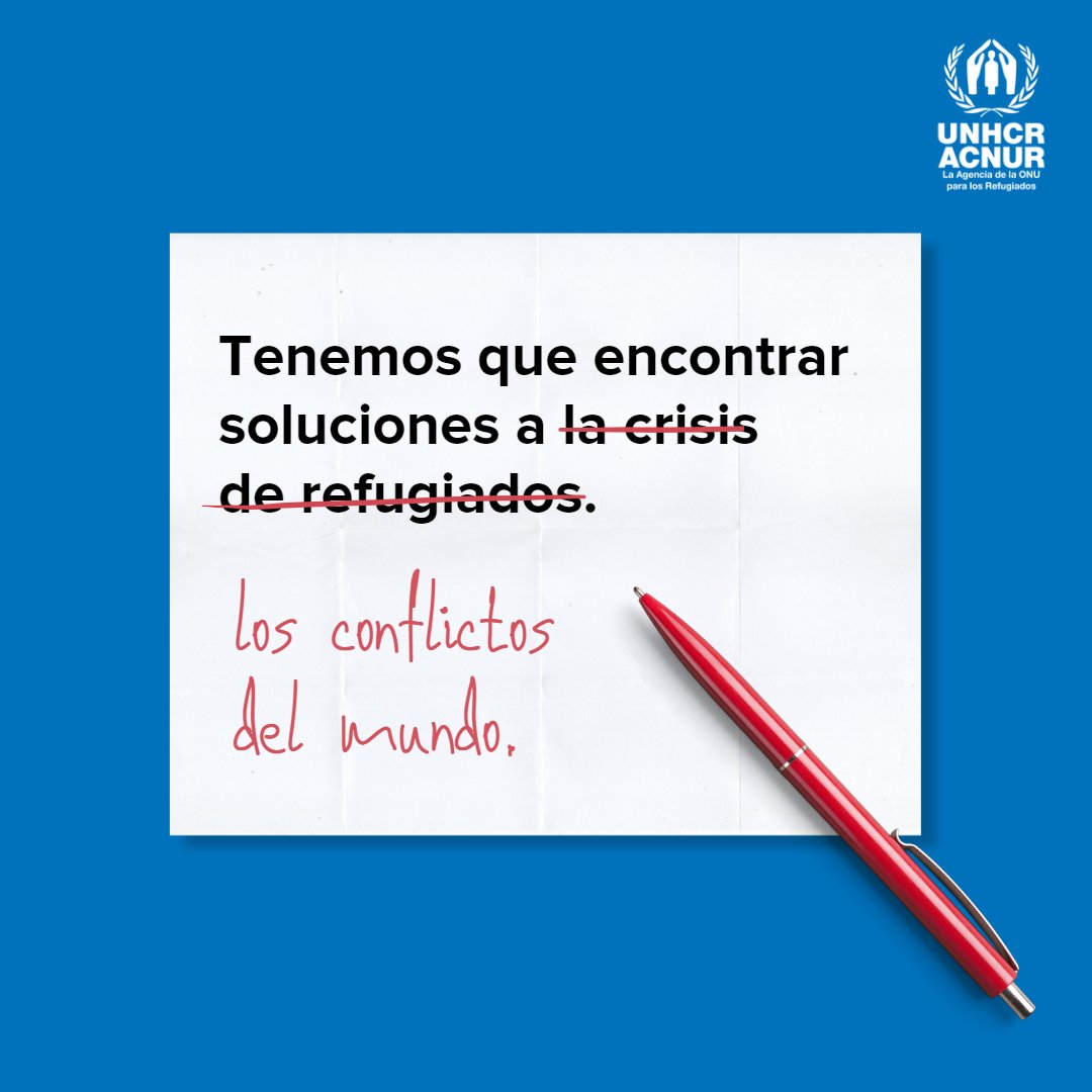 ACNUR_es's tweet photo. Si se lograra una paz duradera en unos pocos lugares clave, las cifras mundiales de refugiados podrían reducirse a la mitad. https://t.co/OiQsvrKAbC