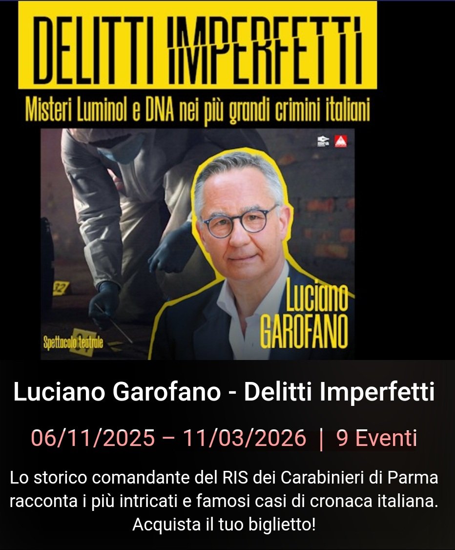 Biglietti ancora disponibili per tutte le date. Accorrete numerosi. #garofano 
#Garlasco 
#Sempio