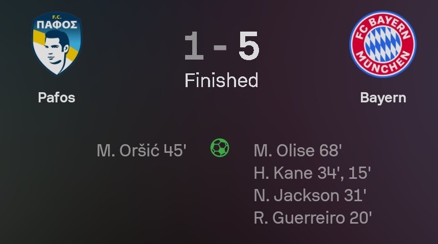 Postives.
• Bayern won.
• Kane as always, the best, 2 goals.
• Olise 3 G/A, Amazing outing today.
• Jackson 2 G/A, nice.
• 5-1 Win! 

Negatives.
• Midfield was Abysmal.
• Kimmich? Terrible.
• 2nd half was terrible if we remove the Olise goal.
• Those Karl shots?
• Kim?